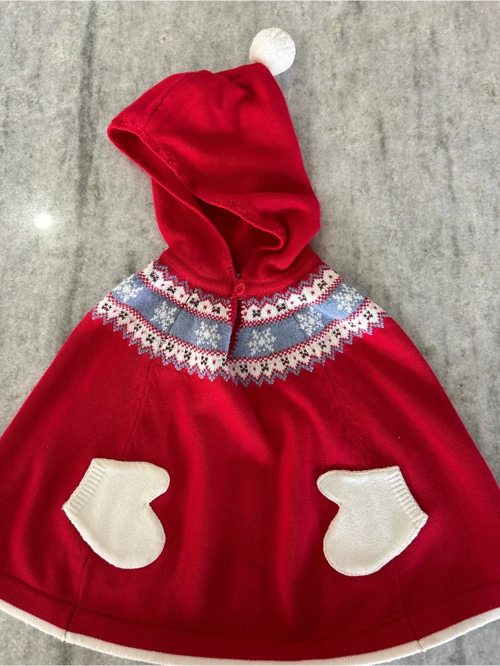 Angel Dear Knit Hooded Poncho Size 4